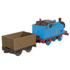 This battery-operated engine is styled to look like Thomas from the classic Thomas & Friends series and includes a freight wagon