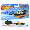 Hot Wheels Track Fleet PORSCHE 911 OFF-ROADER (Beige Car / Black Trailer) 1:64 Scale Die-cast Car & Trailer in packaging
