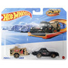 Hot Wheels Track Fleet PORSCHE 911 OFF-ROADER (Black Car / Beige Trailer) 1:64 Scale Die-cast Car & Trailer in packaging