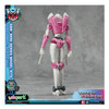 Measuring around 11 cm (4.3 inches) tall, this Arcee figure's scale reflects the character's size in the world of G1 Transformers