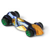 The Blastous Hot Wheel vehicle in purple, gold and green inspired by the bounty hunter Ven-Ghan from the Max Steel franchise