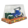 Dodger is a blue & cream-coloured milk delivery truck