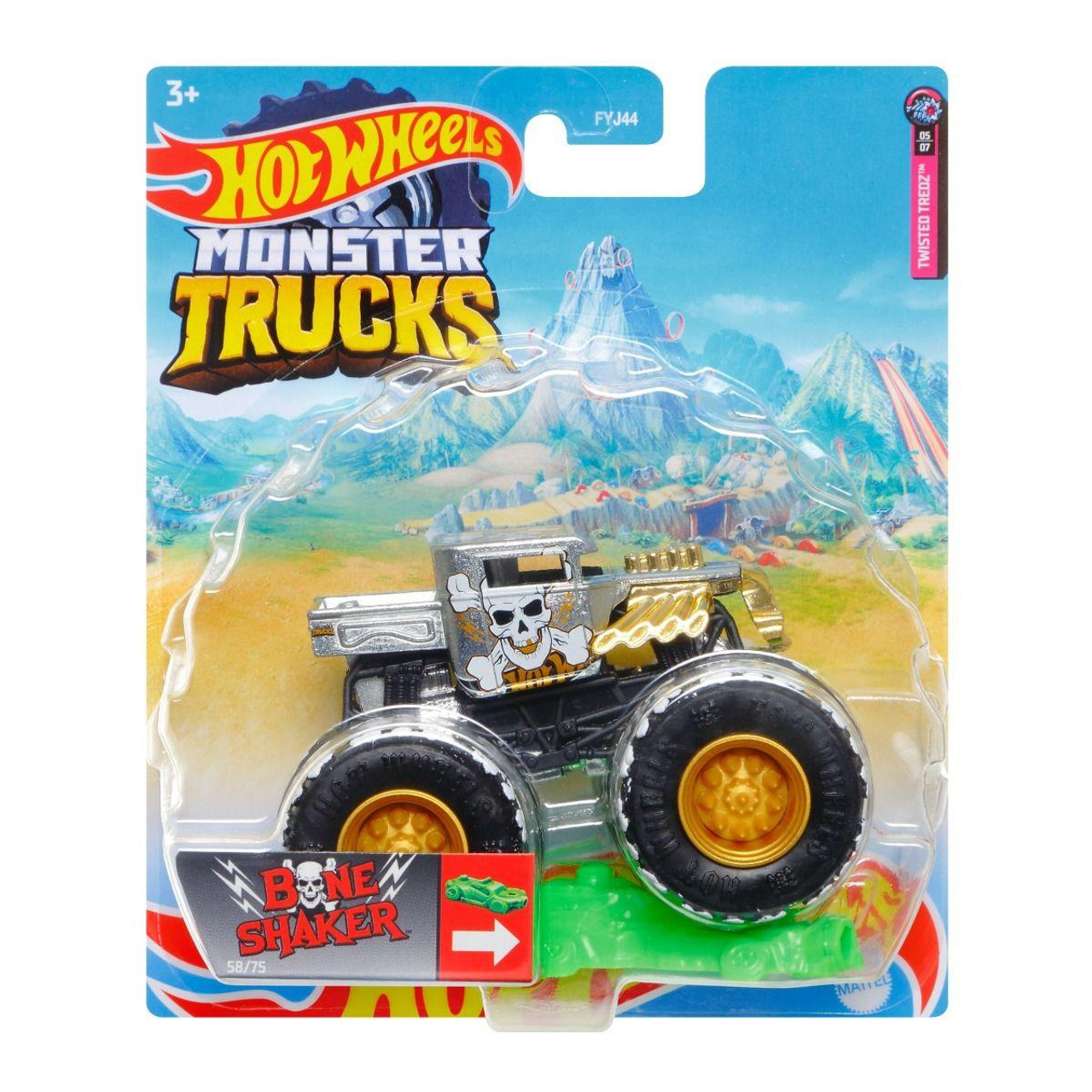Hot Wheels 1:64 Scale Bone Shaker Monster Truck 