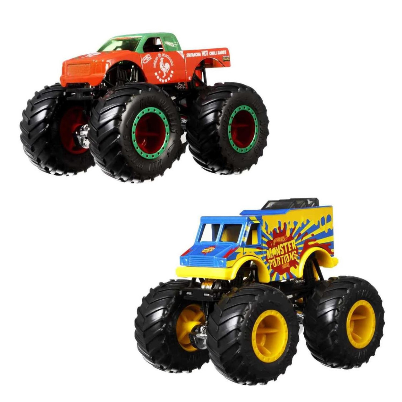 Hot Wheels Monster Trucks 1:64 Scale 4-Pack with Giant Wheels