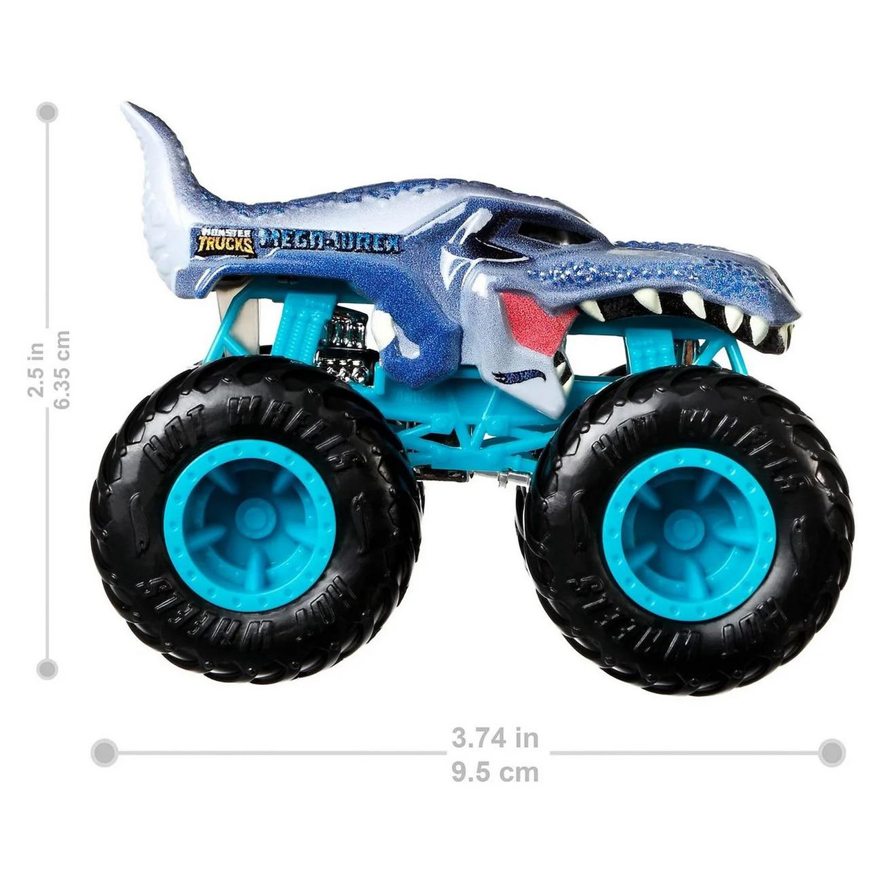 Hot Wheels Monster Trucks Demolition Doubles MOTOSAURUS vs. MEGA WREX 1:64  Scale Vehicle 2-Pack