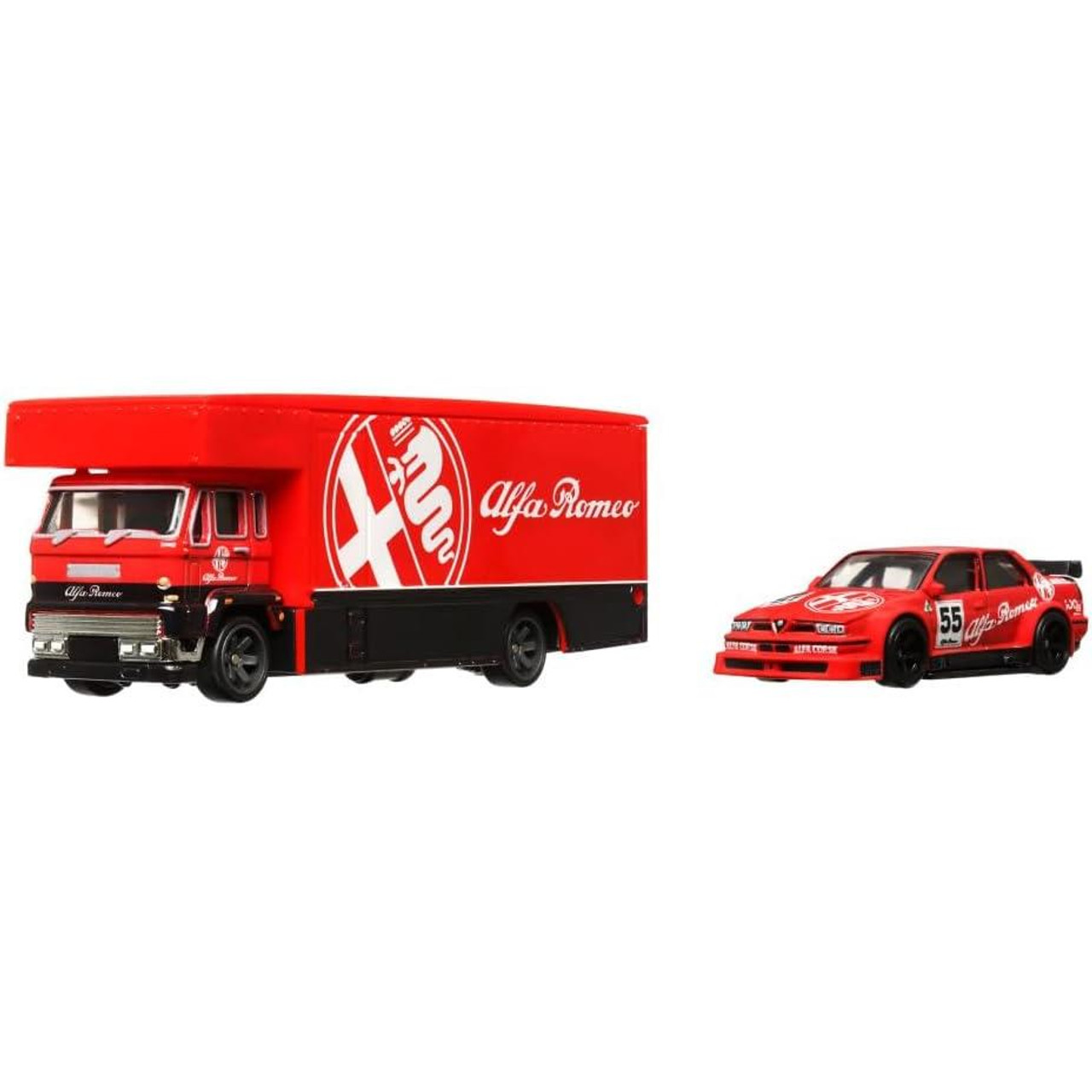 Hot Wheels Car Culture Team Transport ALFA ROMEO 155 V6 Ti and FLEET FLYER  1:64 Scale Die-cast Vehicles (#53)