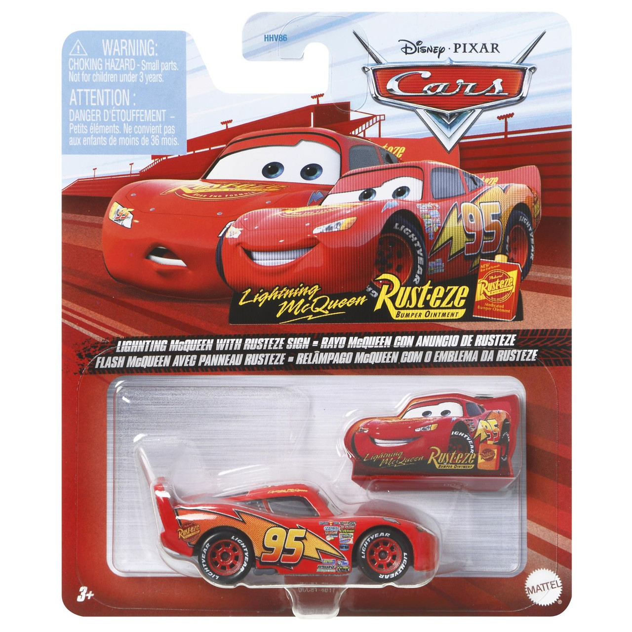 Disney Pixar Cars: LIGHTNING McQUEEN WITH RUSTEZE SIGN 1:55 Scale
