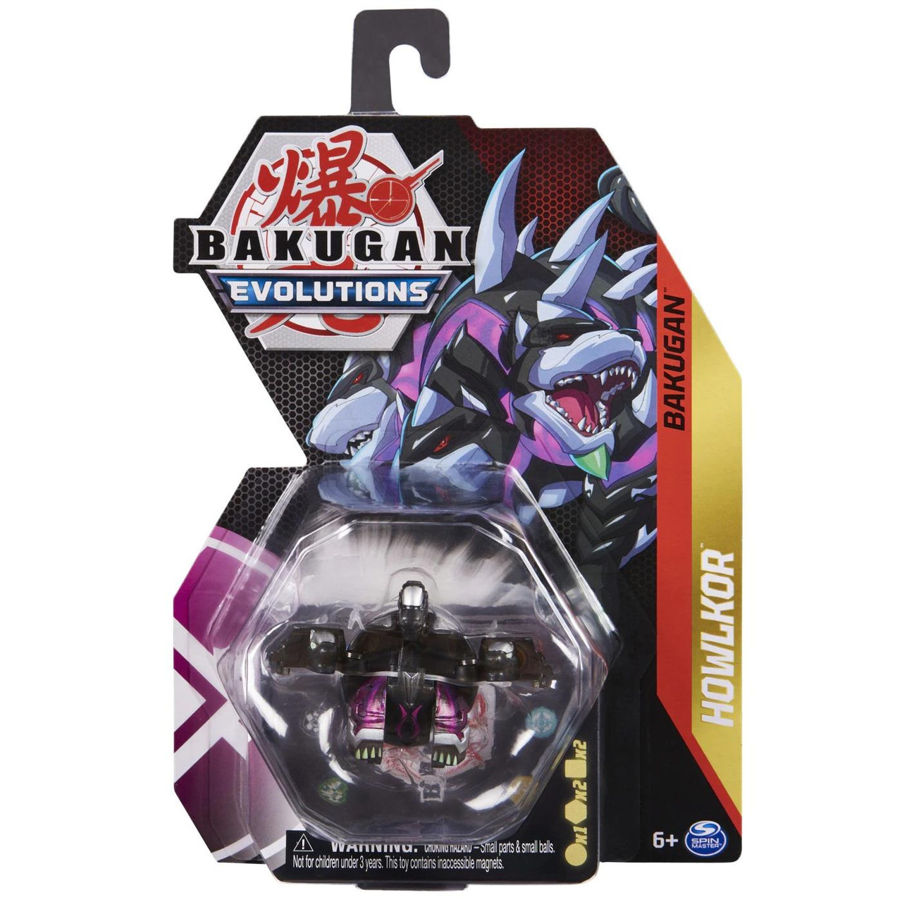 Bakugan Evolutions HOWLKOR (Darkus) Collectable Action Figure with Trading Cards