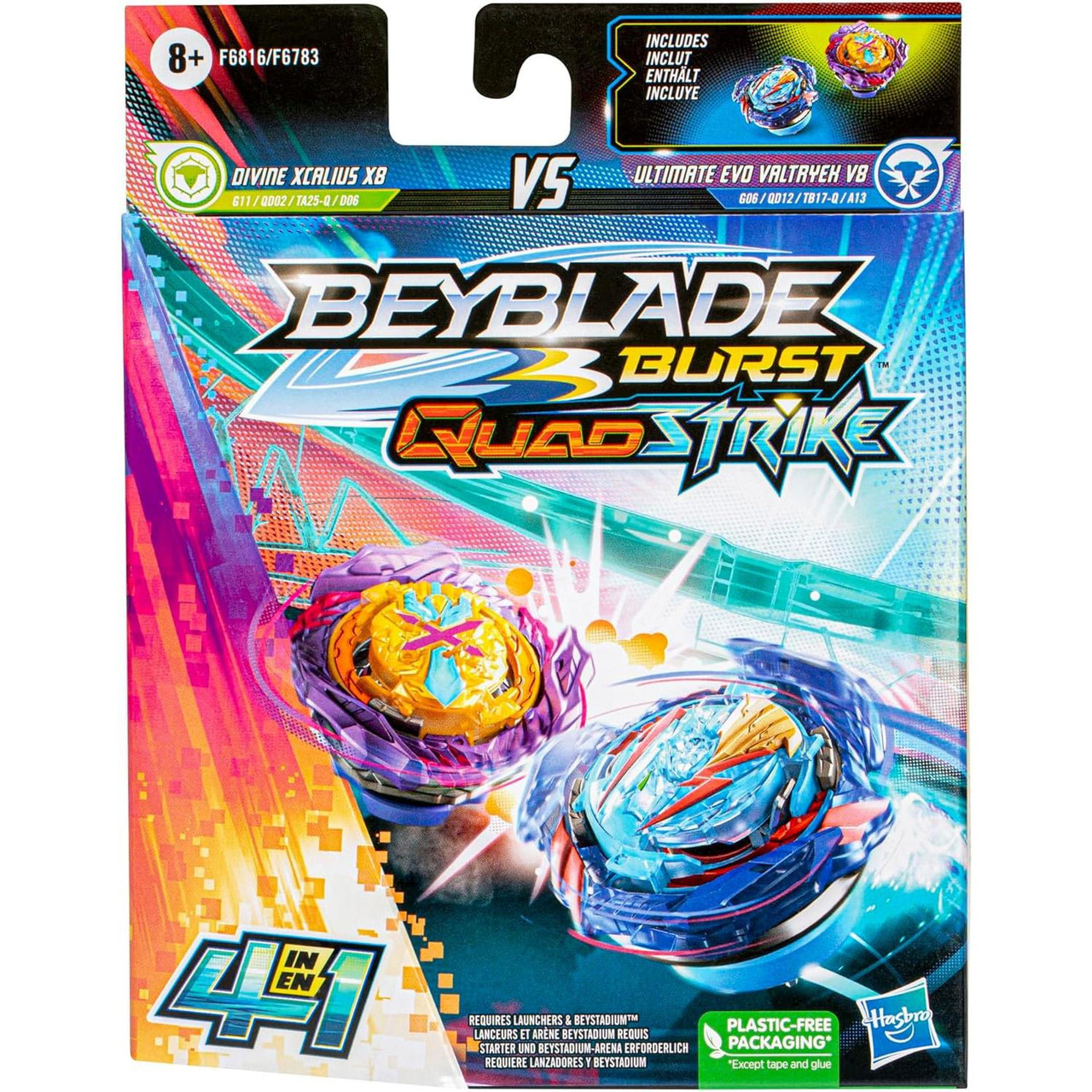 Beyblade Burst QuadStrike ULTIMATE EVO VALTRYEK V8 and DIVINE