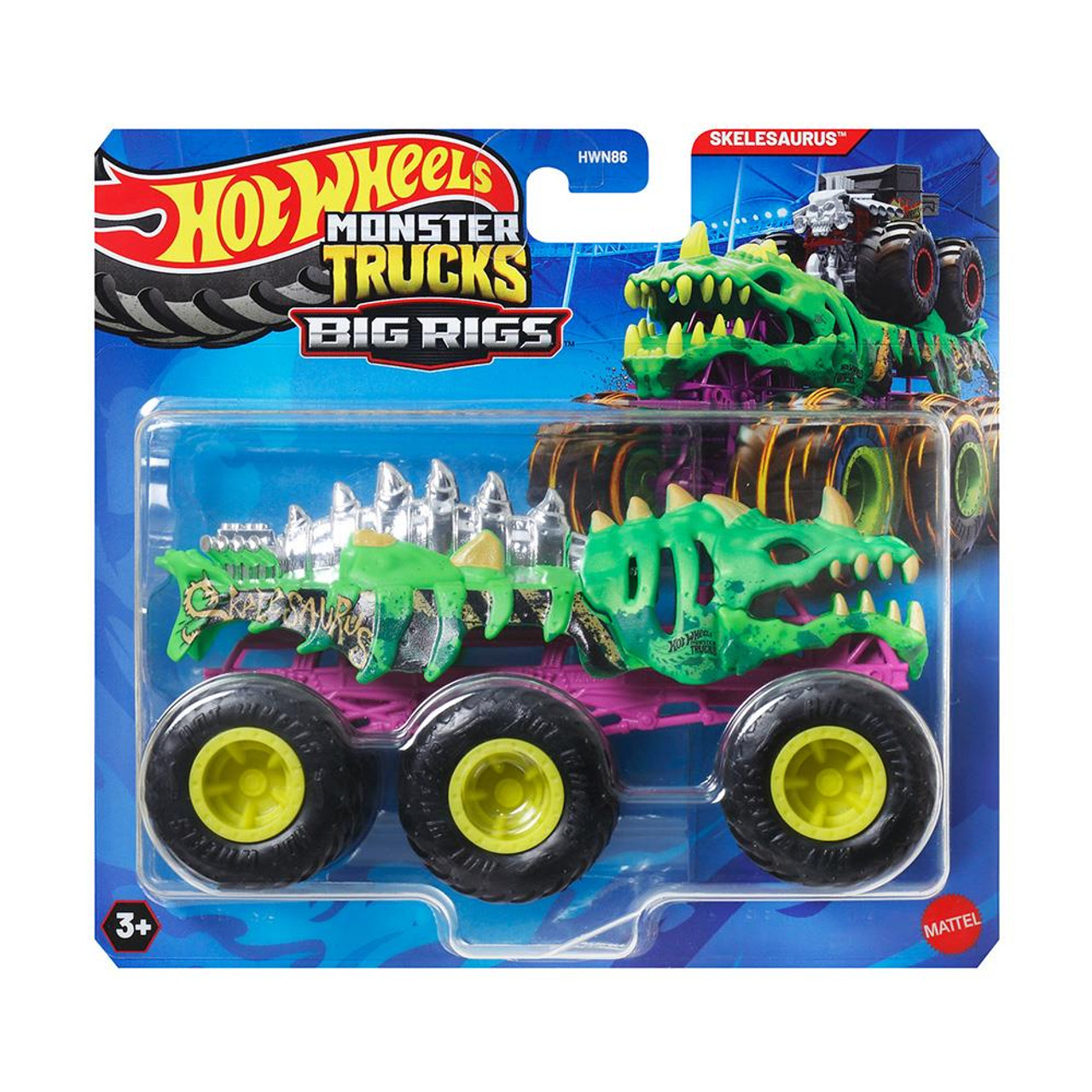 Hot Wheels Monster Trucks Big Rigs SKELESAURUS 1:64 Scale Vehicle