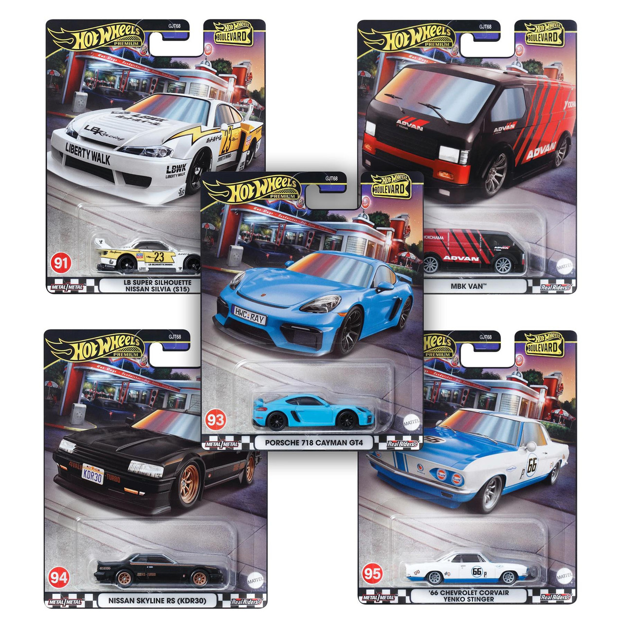Hot Wheels Premium Boulevard 2024 Mix 1 - SET OF 5 - 1:64 Scale