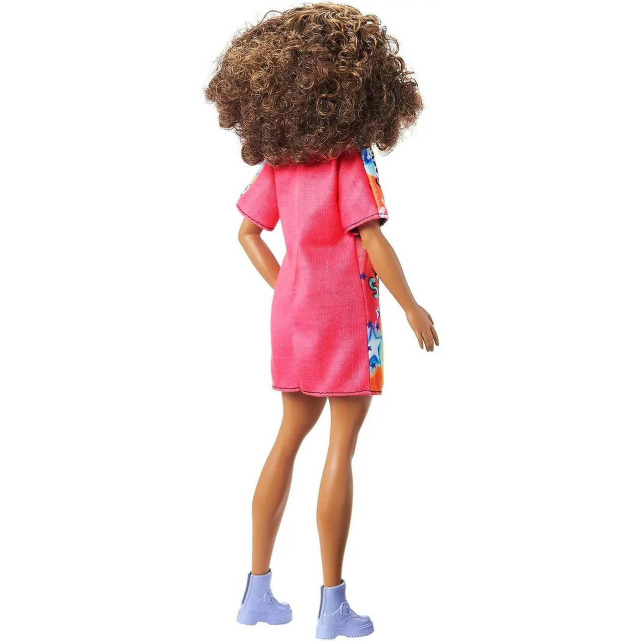 Barbie Fashionistas Doll #201 with Athletic Body, Curly Brunette Hair, Graffiti-Print Dress ＆ Accessories Barbie Fashionistas 201 Doll | eBay UK