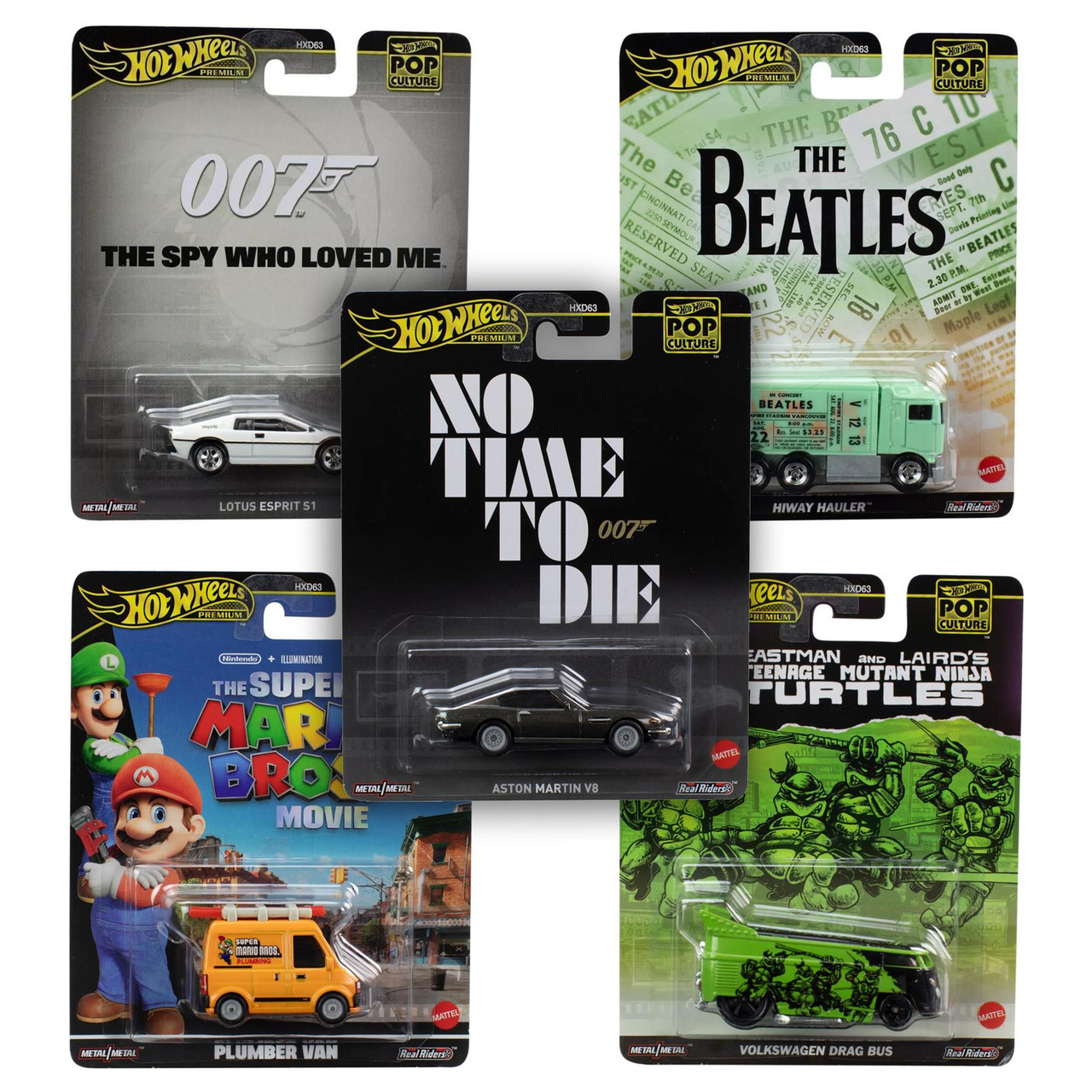 Hot Wheels Premium Pop Culture 2024 Mix 4 - SET OF 5 - 1:64 Scale