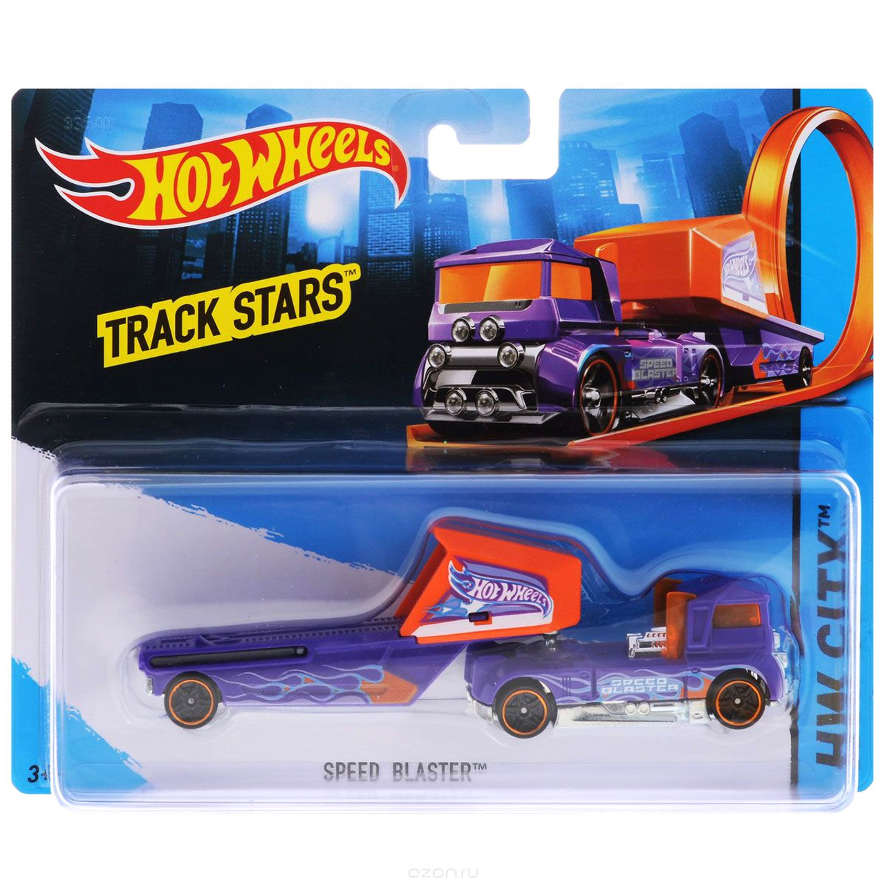 Hot Wheels Track Stars Haulers SPEED BLASTER (Purple) 1:64 Scale Die-Cast  Truck
