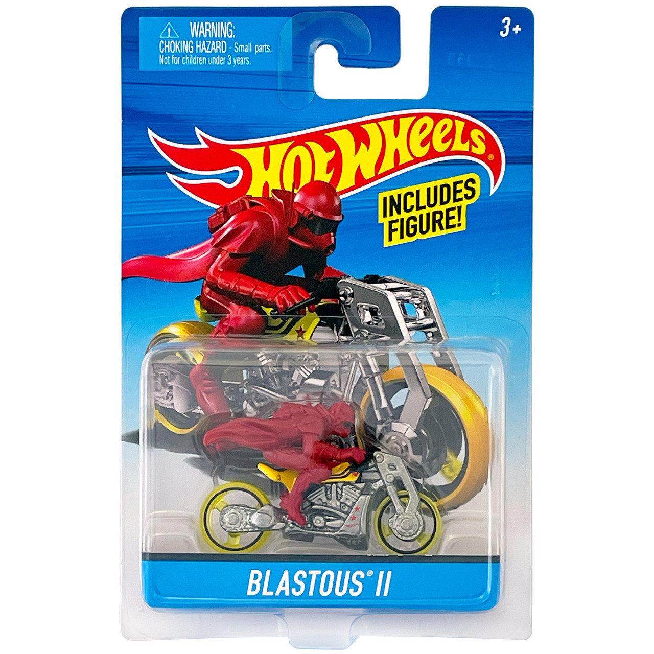 Hot Wheels BLASTOUS II Die-cast Motorcycle with Rider (Red