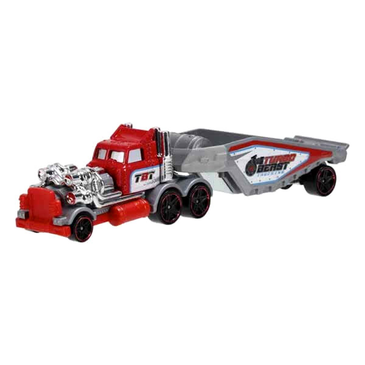 Hot Wheels Track Stars Haulers TURBO BEAST (Red) 1:64 Scale Die-Cast Truck