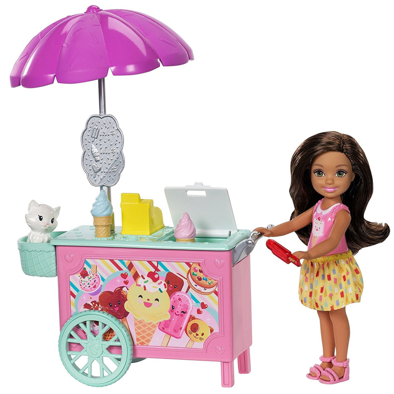 Barbie Club Chelsea Ice Cream Cart Playset Bubble N Squeak Toys