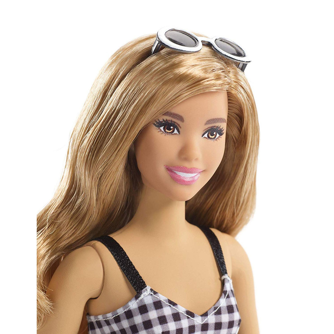 Blonde Hair Barbie Fashionistas Doll In Power Print Black White