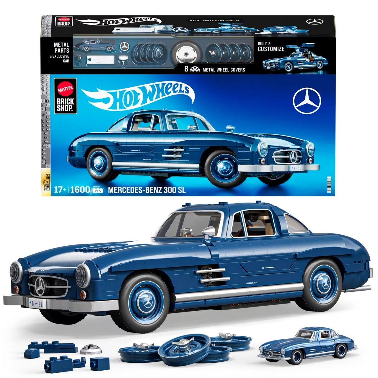 Mattel Brick Shop Hot Wheels MERCEDES-BENZ 300 SL Building Toy Kit