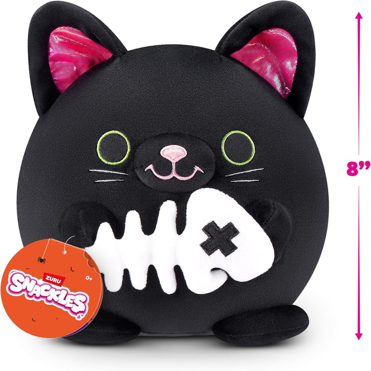 Snackles SALEM the Black Cat with Fish Bones 8-inch Halloween