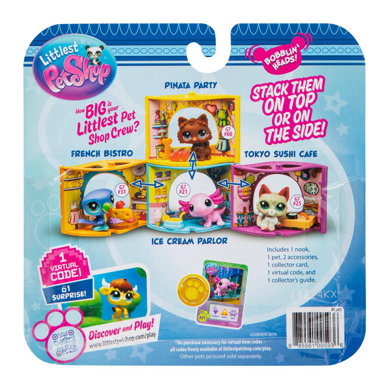Littlest Pet Shop Series 1: #21 AXOLOTL with ICE CREAM PARLOUR Pet