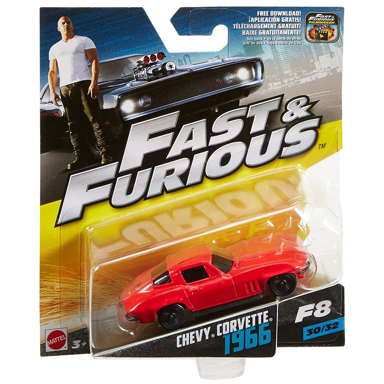 Fast & Furious 1966 Chevy Corvette Die-Cast Car - 1:55 Scale Collectible
