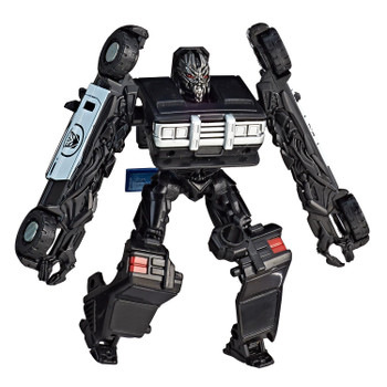 Transformers Barricade figure stands at a 3-inch scale.