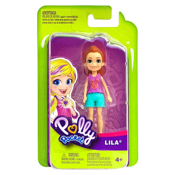 Polly Pocket 9cm LILA Doll (Purple Bunny Top) in packaging.