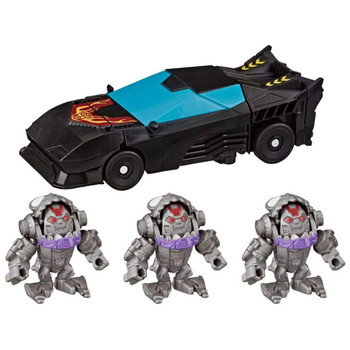 Four characters from the Cyberverse cartoon are featured in the Sharkticons Attack Environment Pack, including 1-Step Stealth Force Hot Rod and three Tiny Turbo Changer Sharkticon figures.