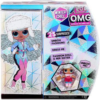 UNBOX 25 SURPRISES including L.O.L. Surprise! O.M.G. fashion doll, Icy Gurl, and her sister, Brrr B.B.
