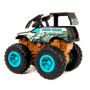 Hit an obstacle and watch your Cyber Crush Monster Truck blow apart!