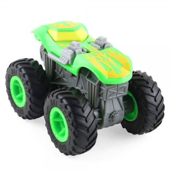 Twin Mill Monster Truck features hot rod styling with a bright green and yellow deco.

Plastic construction
Twin Mill measures around 12 cm (4.5 inches) long