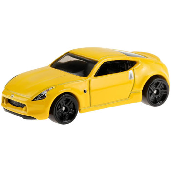 The Nissan 370Z is approximately 1:64 scale and measures around 6.5 cm (2.5 inches) in length.
