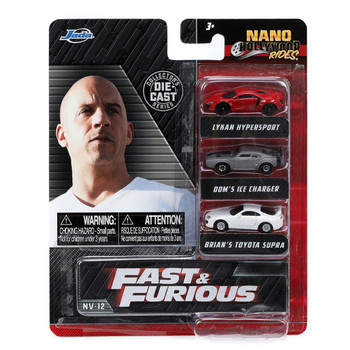 Nano Hollywood Rides Fast & Furious Die-cast Vehicle 3-Pack in packaging.