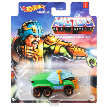Hot Wheels Masters of the Universe MAN-AT-ARMS 1:64 Scale Die-cast Character Car in packaging.