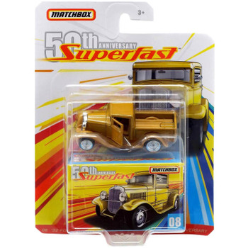 Matchbox Superfast 50th Anniversary '32 FORD PICKUP 1:64 Scale Die-cast Vehicle in packaging.