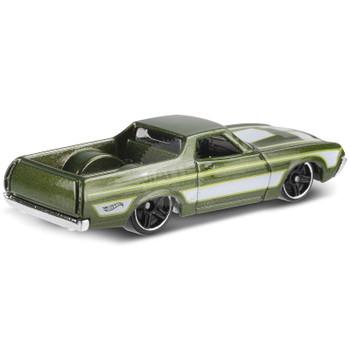 At approximately 1:64 scale, the '72 Ford Ranchero measures around 7.5 cm (3 inches) long.