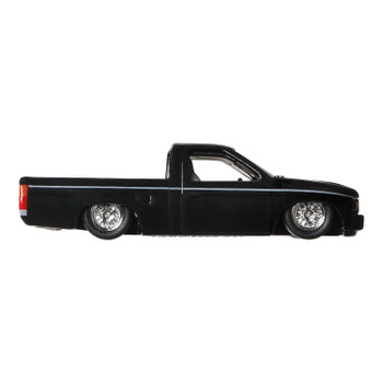 This model of a Custom '93 Nissan Hardbody (D21) lowrider pickup has a black deco with grey pinstripe.