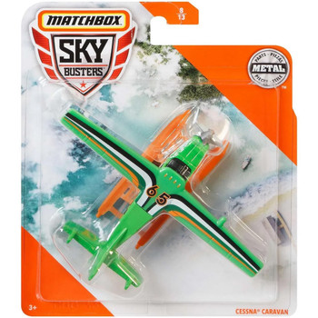 Matchbox Sky Busters CESSNA CARAVAN (Green) Die-cast Aircraft in packaging.