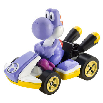 Iconic Mario Kart character Blue Yoshi is molded into his Standard Kart.