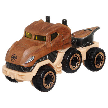 An iconic Jurassic World dinosaur character re-imagined as a Hot Wheels car.
