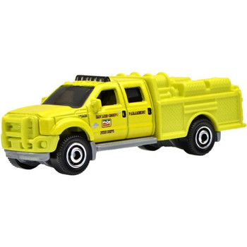 Ford F-550 Super Duty fire truck in neon yellow.