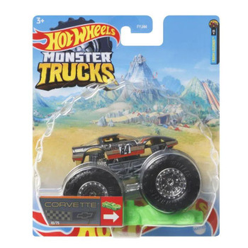 Hot Wheels Monster Trucks CORVETTE 1:64 Scale Vehicle in packaging.