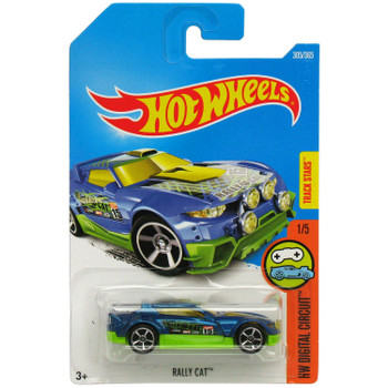 Hot Wheels RALLY CAT 1:64 Scale Die-cast Vehicle in packaging.