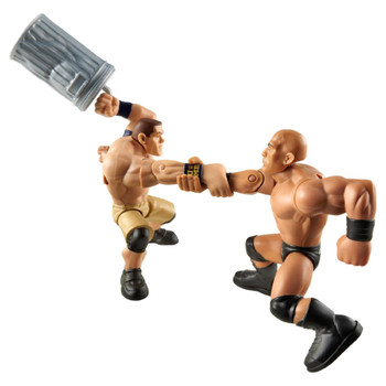 John Cena and The Rock 5-inch Power Slammers figures come with trash can accessory