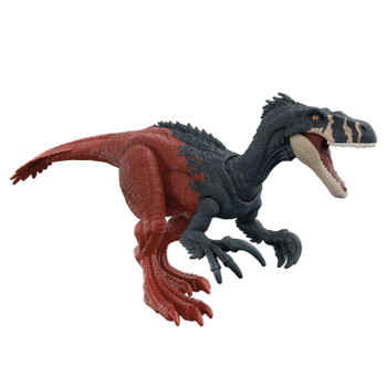 Jurassic World Dominion brings new thrills and adventures to dinosaur lovers. At about 13 inches long, this Megaraptor Roar Strikers figure inspired by the movie will expand the definition of dinosaur fun!