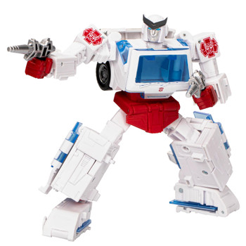 This Transformers Studio Series 86-23 Autobot Ratchet action figure for boys and girls is highly articulated for posability and features movie-inspired deco and details. Comes with 2 blaster accessories that attach to the Autobot Ratchet toy in both modes.
