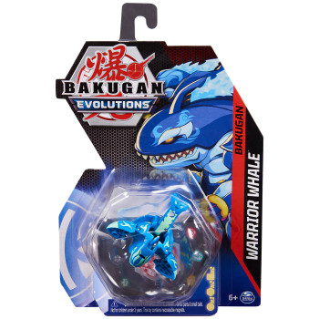 Bakugan Evolutions - WARRIOR WHALE (Aquos) Collectable Action Figure with Trading Cards in packaging.