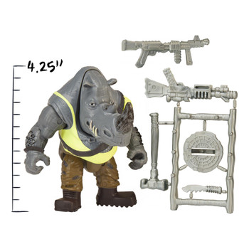 Accessories: Rocksteady comes ready for battle with his powerful blaster and a separate weapons rack loaded with different accessories!