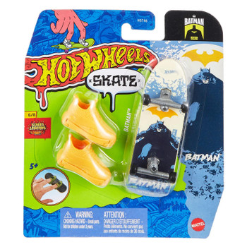 Hot Wheels Skate BATMAN Fingerboard and Skate Shoes in packaging.